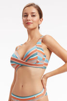 Sunseeker Baydere Stripe Flamingo Plus Cup Underwire Bikini Top