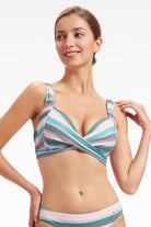 Sunseeker Baydere Stripe Pink Plus Cup Underwire Bikini Top