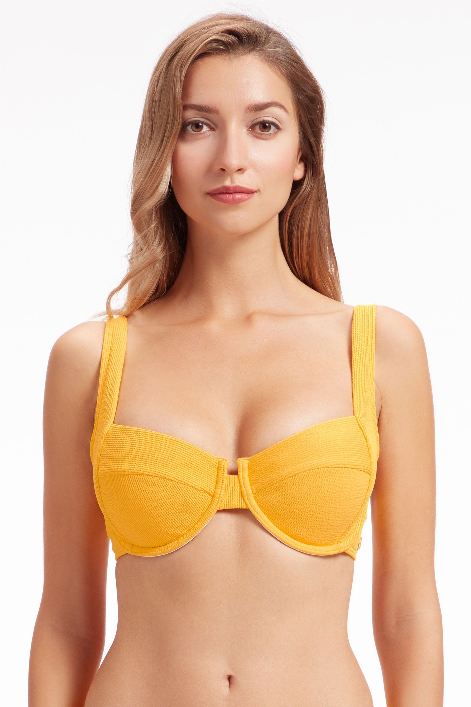 Sunseeker Tactile Comfort Saffron Yellow Plus Cup Underwire Bikini Top