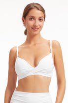 Sunseeker Core Solid Off White Cross Front Bikini Top