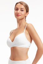 Sunseeker Core Solid Off White Cross Front Bikini Top