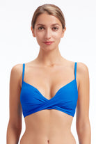 Sunseeker Core Solid Surf the Web Cross Front Bikini Top