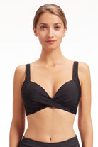 Sunseeker Core Solid Black Plus Cup Underwire Bikini Top