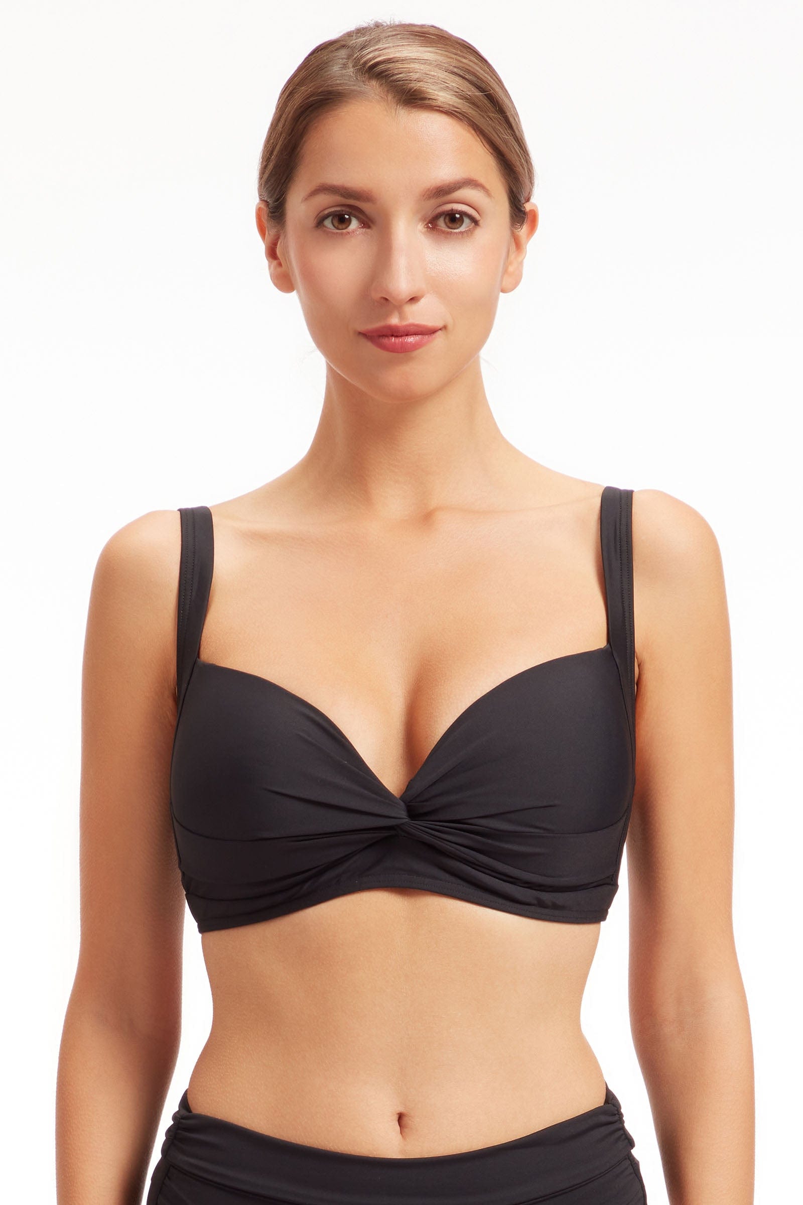 Sunseeker Core Solid Black Plus Cup Bikini Top