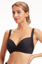 Sunseeker Core Solid Black Plus Cup Bikini Top