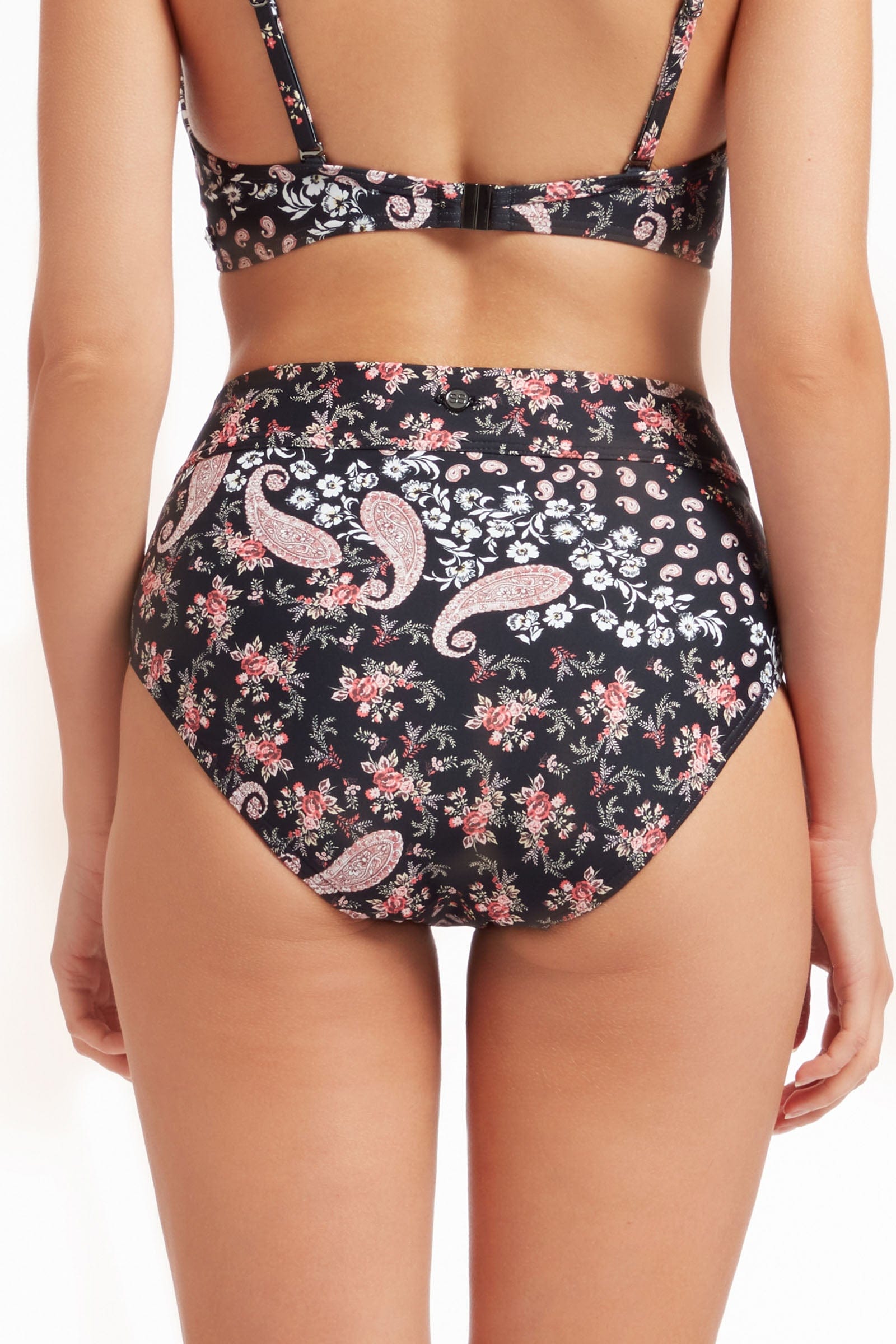 Sunseeker Sweet Paisley Black High Waisted Full Classic Pant