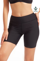 Sunseeker Core Solid Black High Waist Bike Shorts