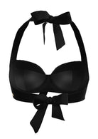 Sunseeker Core Solid Black Halter Bikini Top