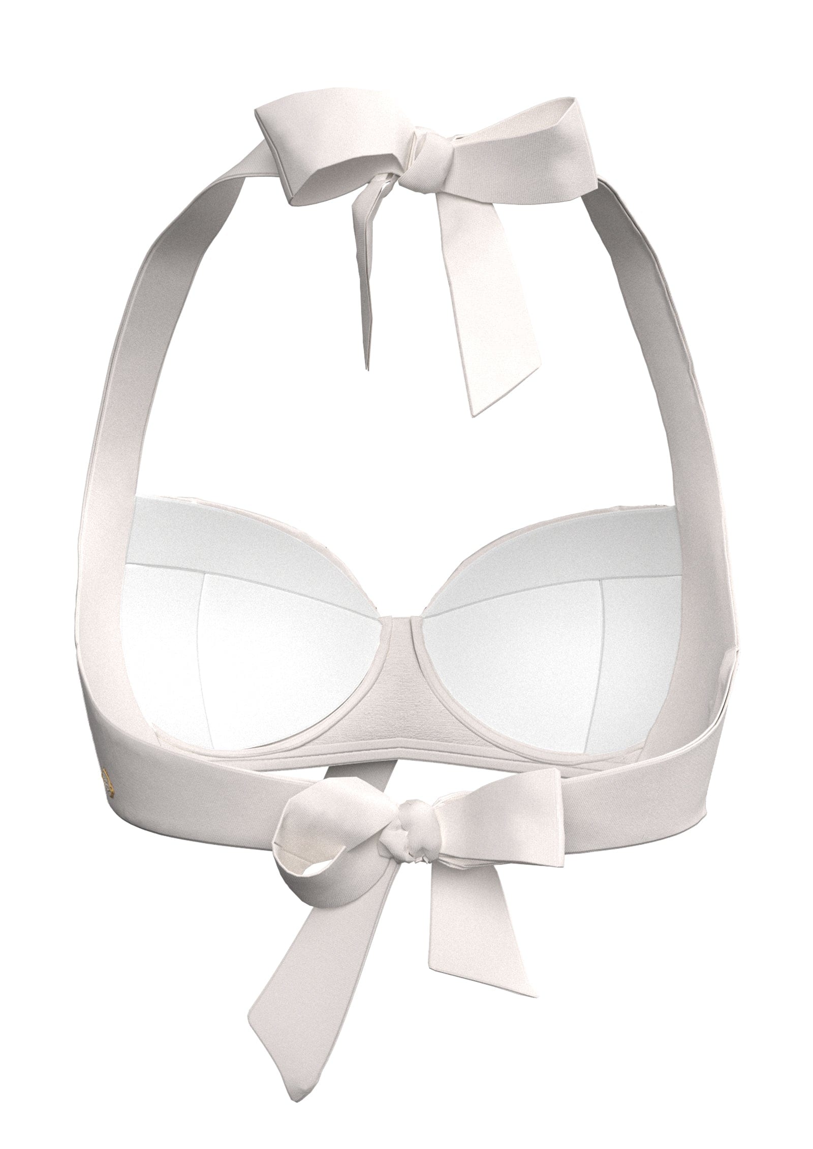 Sunseeker Core Solid Off White Halter Bikini Top