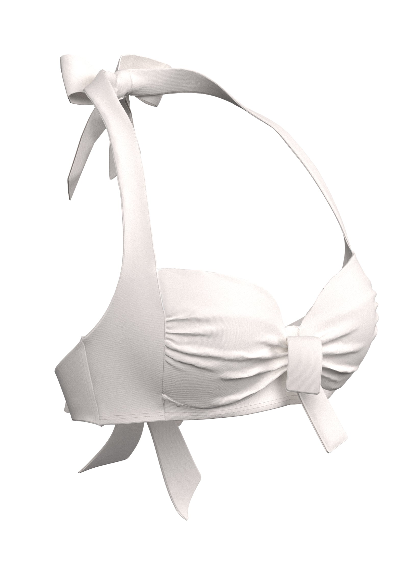 Sunseeker Core Solid Off White Halter Bikini Top