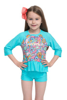 Sunseeker Doodle fun 3/4 sleeve rash guard set