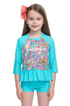 Sunseeker Doodle fun 3/4 sleeve rash guard set