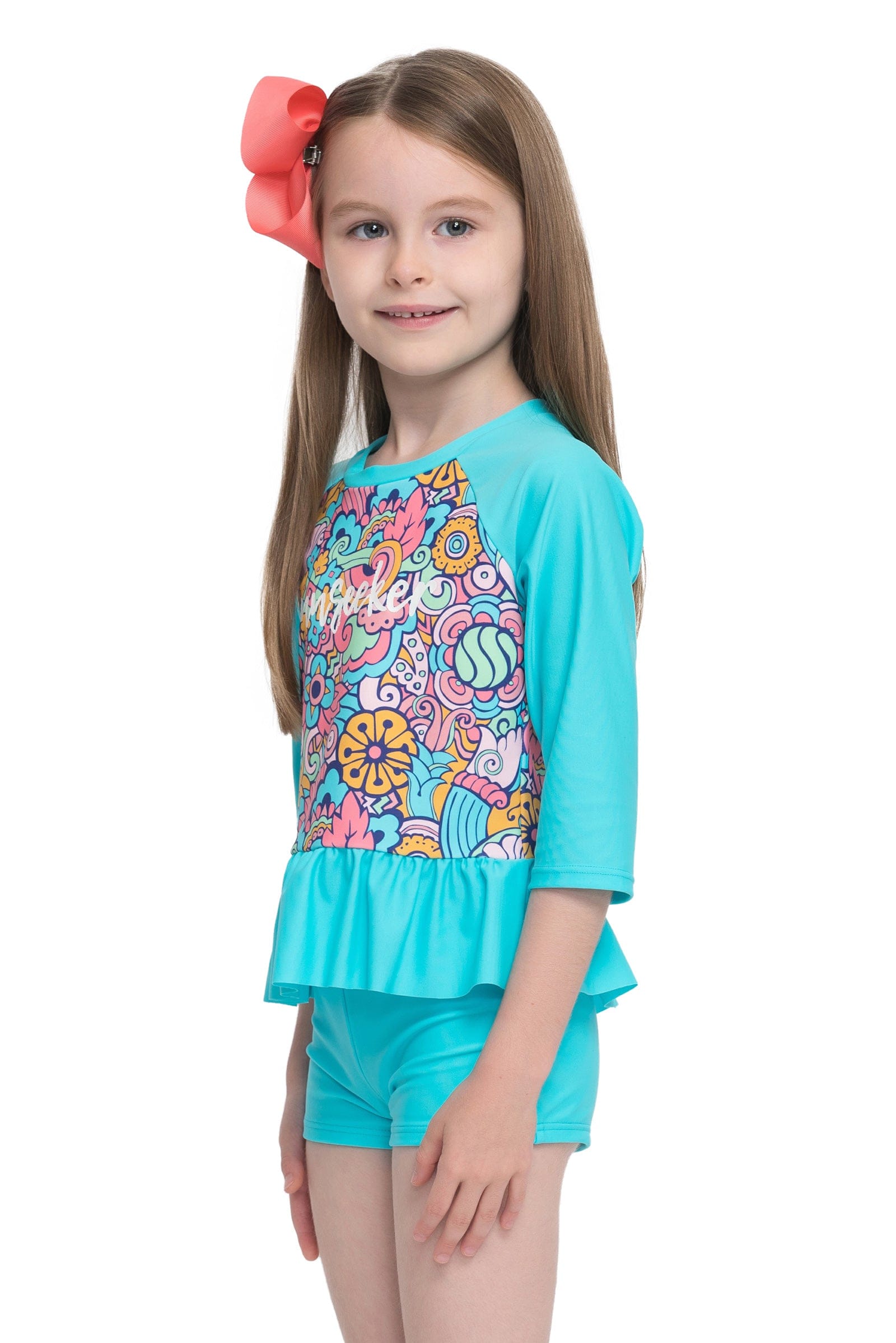 Sunseeker Doodle fun 3/4 sleeve rash guard set