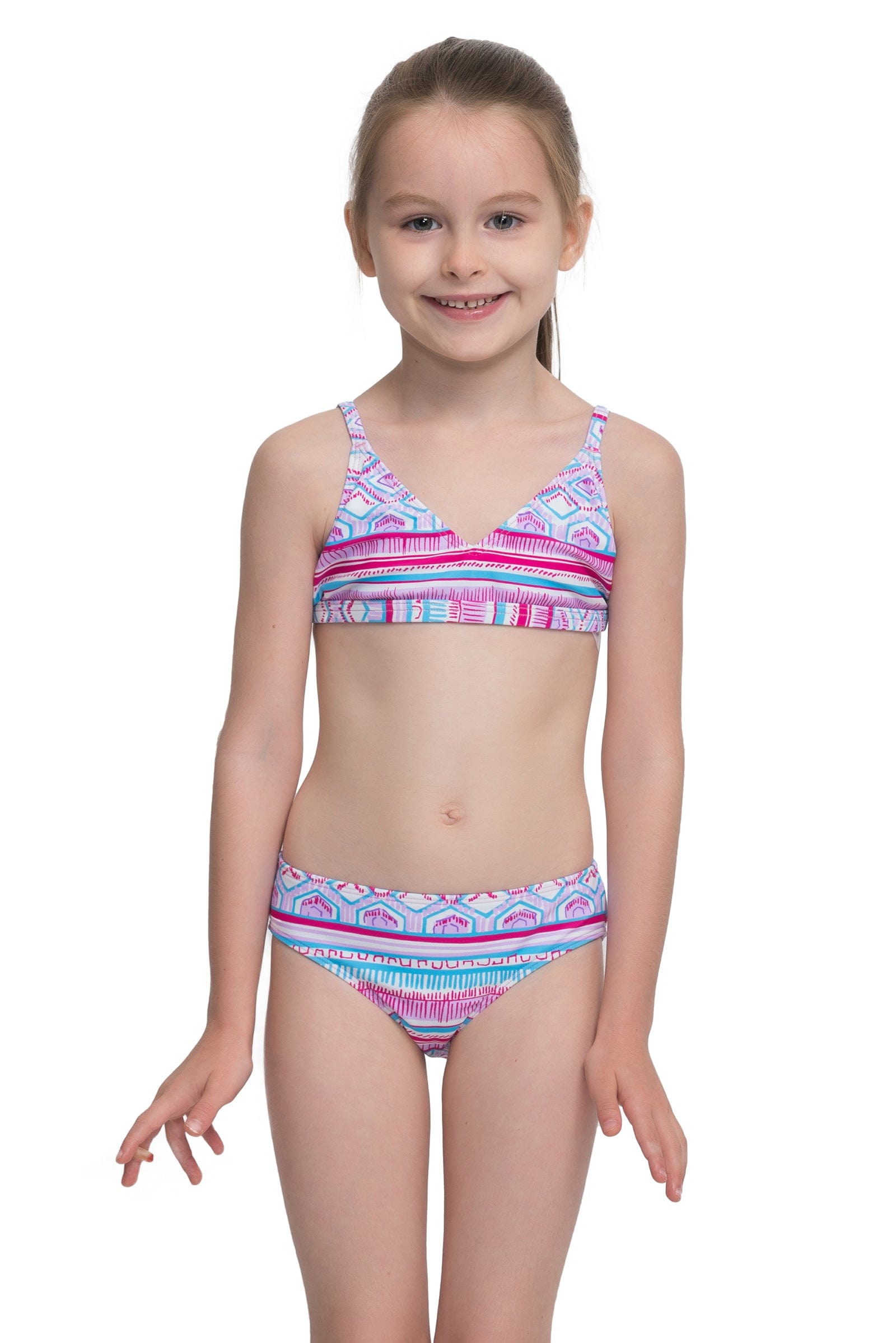 Sunseeker Spring blossom short sleeve rash guard with bikini 3 piece set