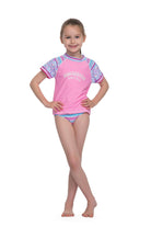 Sunseeker Spring blossom short sleeve rash guard with bikini 3-piece set