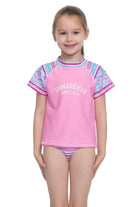 Sunseeker Spring blossom short sleeve rash guard with bikini 3-piece set