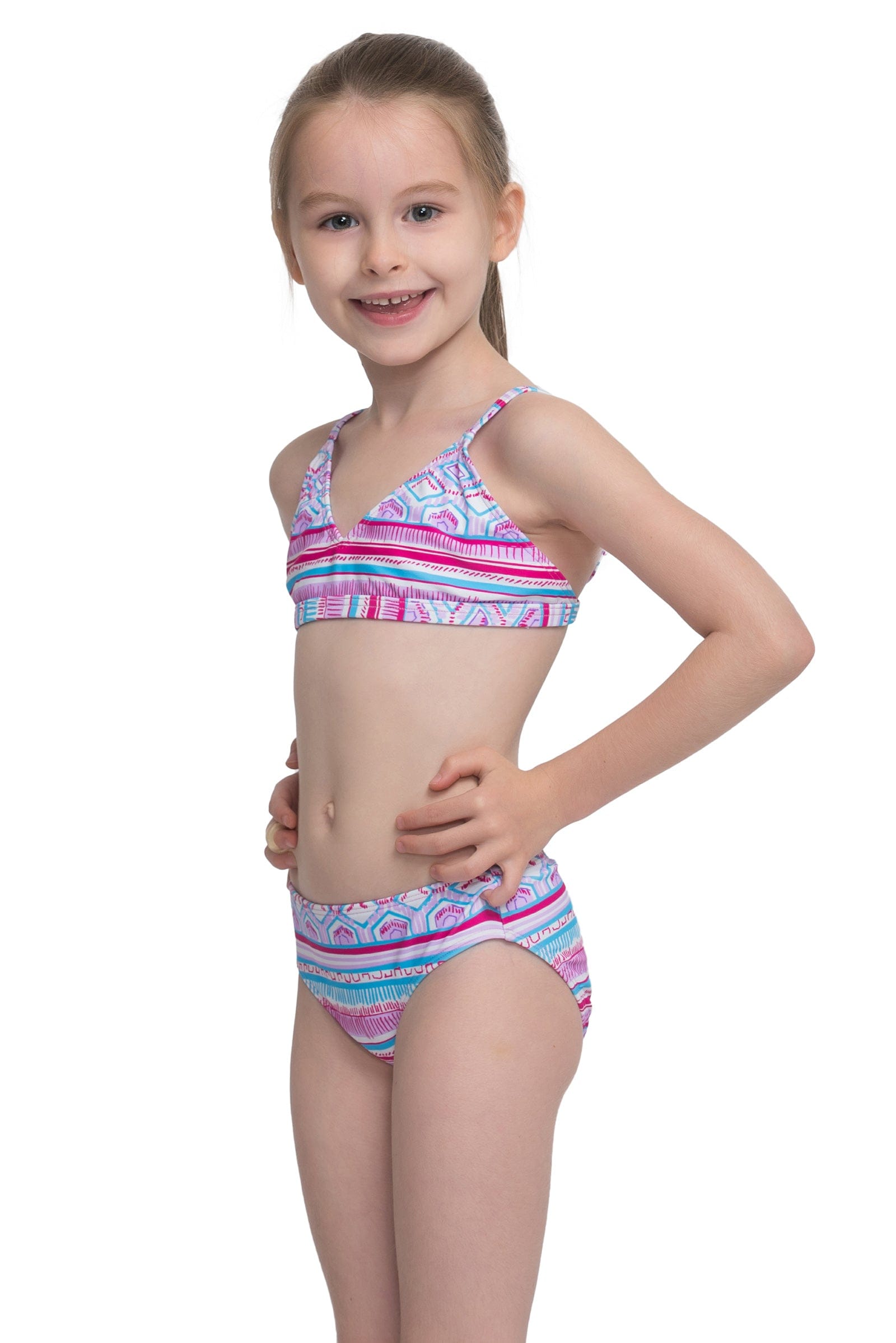 Sunseeker Spring blossom short sleeve rash guard with bikini 3-piece set