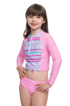 Sunseeker Spring blossom long sleeve zip up rash guard set