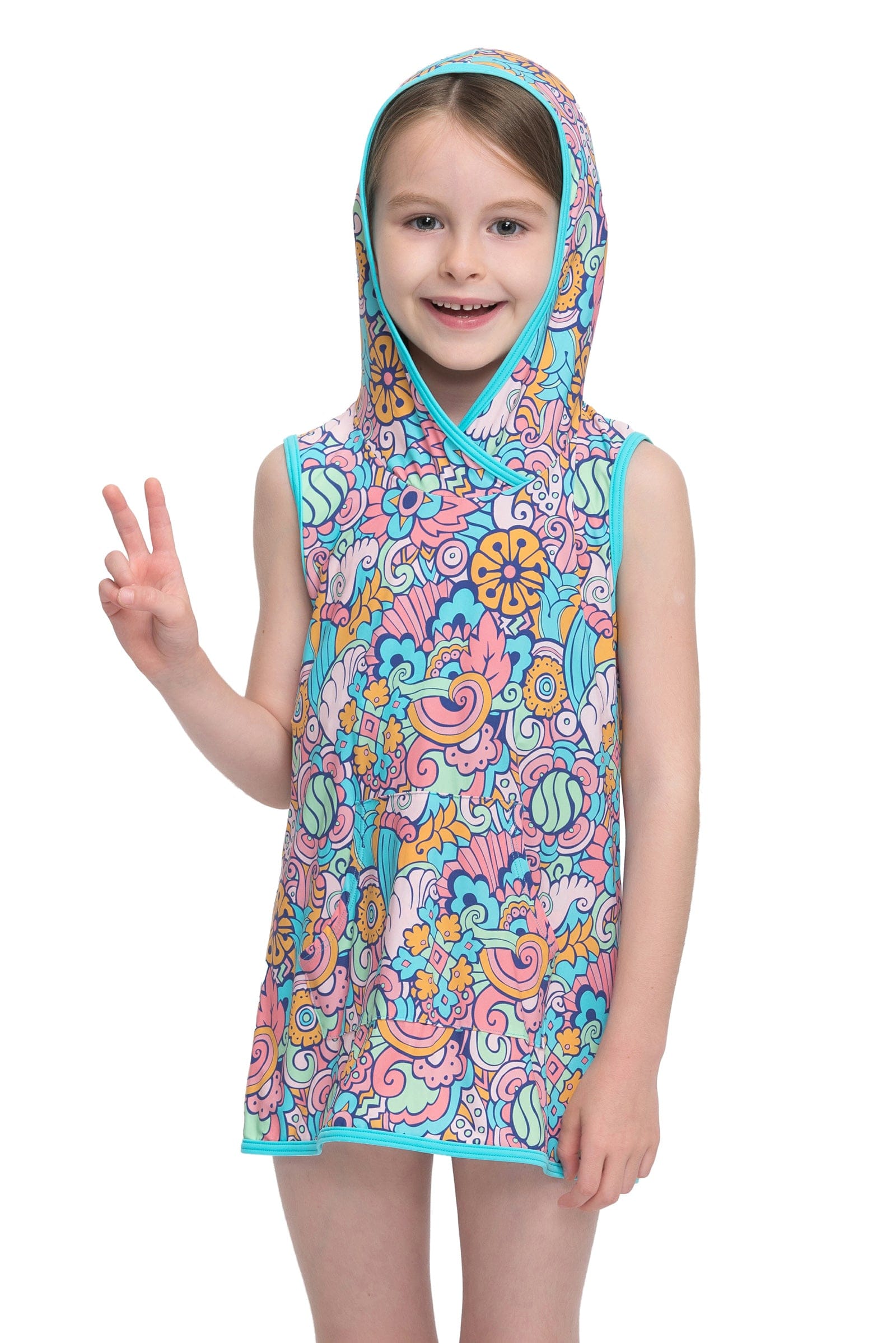 Sunseeker Doodle fun hooded beach dress