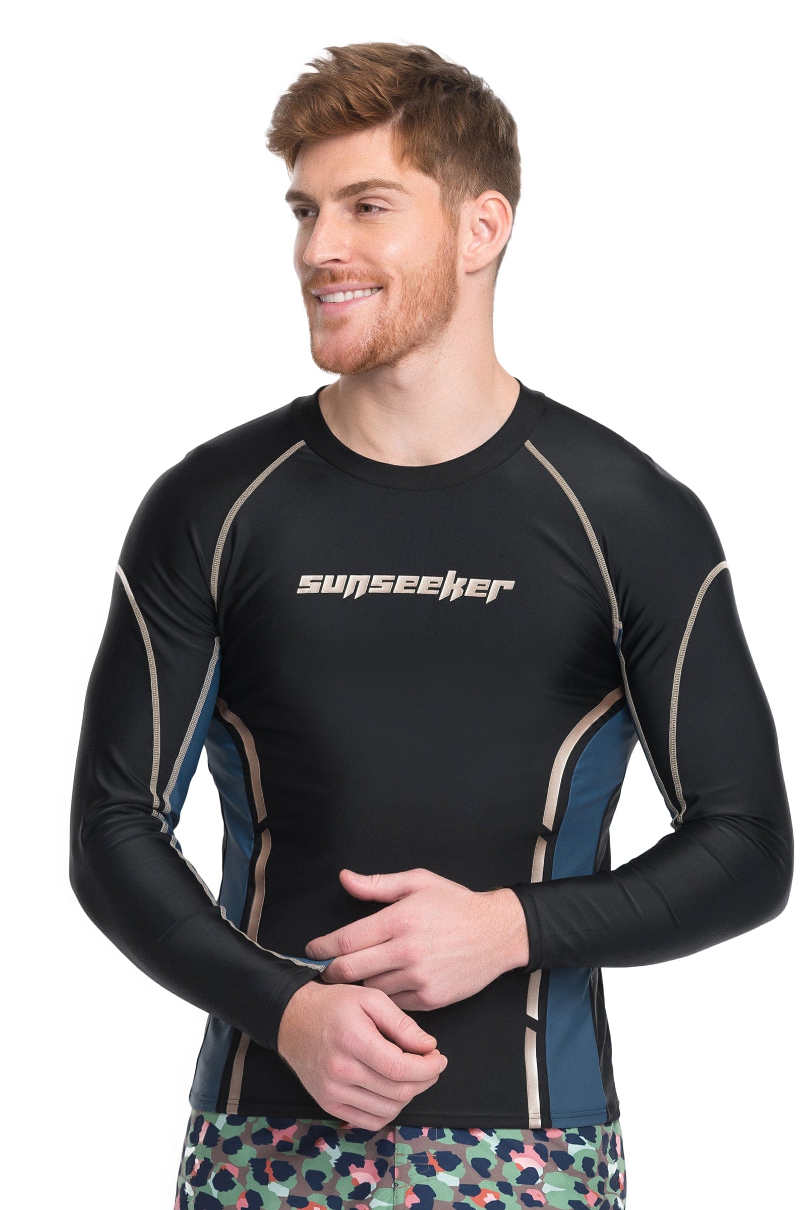 Sunseeker Maneer raglan black long sleeve rash guard